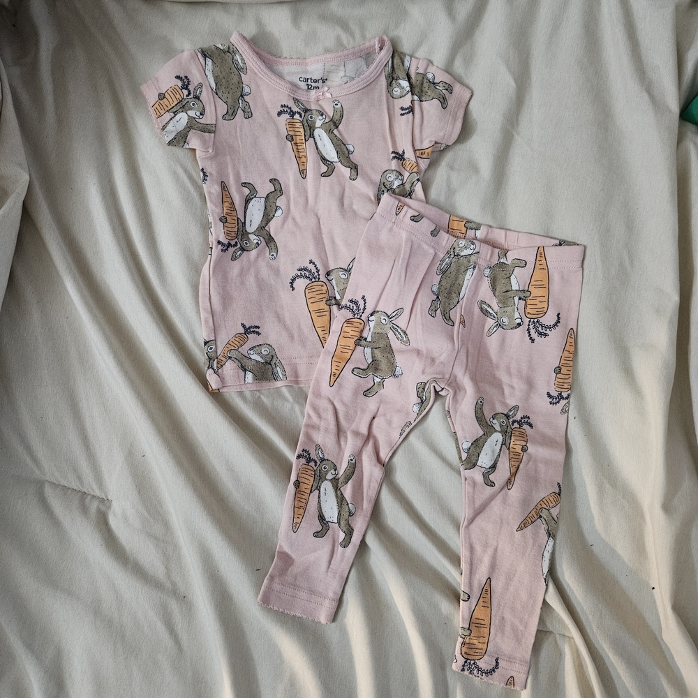 Carter's Pink Kids Pajama Set with Animal Print